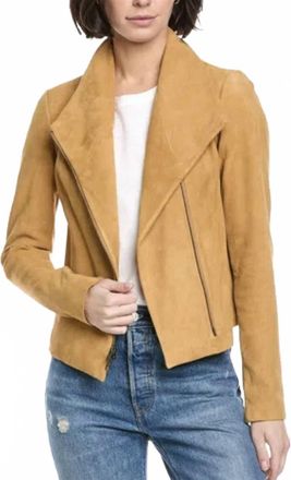 Vince Suede Scuba Jacket In Brown