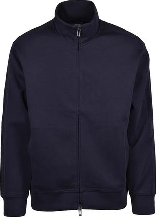 Emporio Armani Zip Sweatshirt Cotton Polyester Stretch - Blue