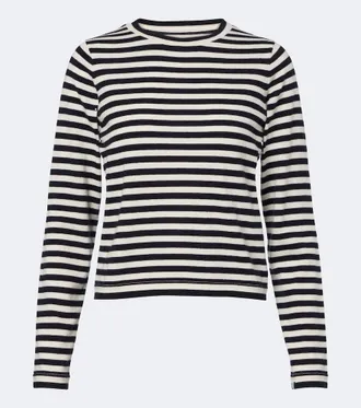Extreme Cashmere N&deg;451 Lisa striped cotton and cashmere top