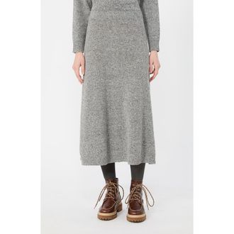 Max Mara Wool & Silk Midi Skirt in Medium Grey at Nordstrom, Size X-Large