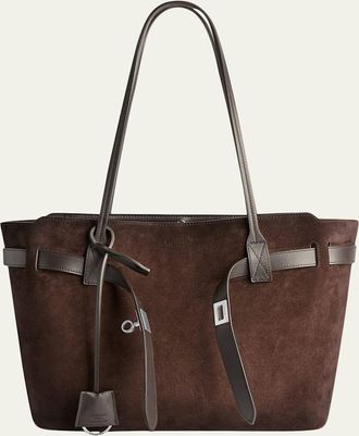 Balenciaga Bel Air Waxed Suede Tote Bag