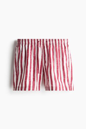 H&M Gemusterte Badeshorts - Rot/Gestreift