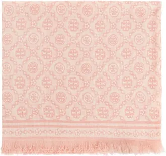 Tory Burch Accessoires, Dames, Roze, ONE Size, Zijden Sjaals