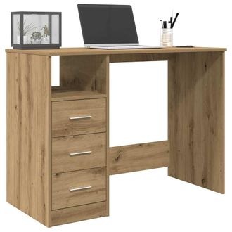 Berkfield Home Desk Artisan Oak 102x76x50 cm Engineered Wood in Brown | Size: 102 x 76 x 50 cm