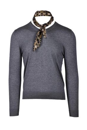 Wild Cashmere Mens Silk and Cashmere Sweater - Grey