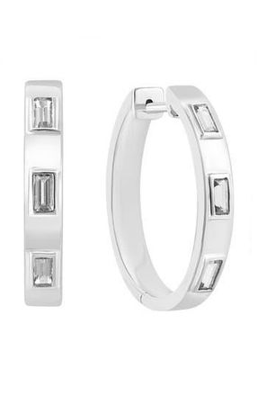 Effy White Topaz Hoop Earrings in Silver/White at Nordstrom Rack