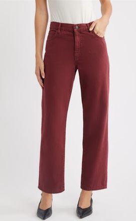 Frame Denim The Off Duty Hang Ankle Straight Leg Jeans in Garnet at Nordstrom, Size 25