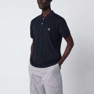Parajumpers Navy blue polo shirt with logo patch
