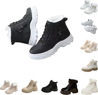 Generic winter boots for women Winter Boots for Women UK Wide Fit Waterproof Walking Shoes Cozy Faux Fur Anti-Slip Snow Shoes Ladies Warm Fur Lined Combat Boo