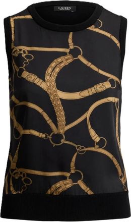 Ralph Lauren Top smanicato con stampa cinture - - Tops - Donna - Nero - S
