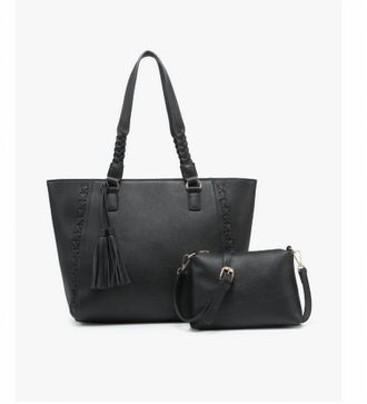 Jen & Co. Womens Lisa Structured Tote Bag In Black