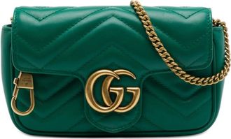 Gucci Pre-owned Gucci Mini GG Marmont Matelasse Calfskin Flap Crossbody Ladies V7RW3E0ASI93KYSV