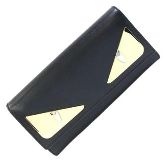 Fendi Pre-owned Lange portemonnee (bi-fold) - Dames - Pre-owned - Zwart - Maat: ONE Size Leer