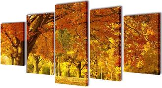 vidaXL Vidaxl - Set decorativo de lienzos para la pared bosque arces 200 x 100 cm