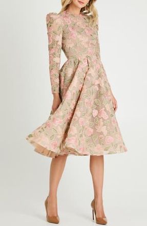 Helsi Anastasia Sequin Floral Fit & Flare Cocktail Dress in Rose/Green Floral at Nordstrom Rack, Size X-Small