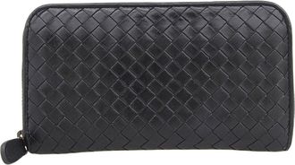 Bottega Veneta Black Intrecciato Long Wallet (Bi-Fold) (Pre-Owned)