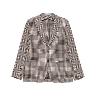 Tagliatore Blazers, male, Brown, Size: M Checked Double-Breasted Blazer