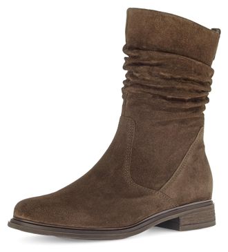 Gabor Stiefel GABOR Genua, Damen, Gr. 35, braun (cognac), Veloursleder, unifarben, Schuhe Stiefel, Blockabsatz, Kurzstiefel, mit Innenreissverschluss