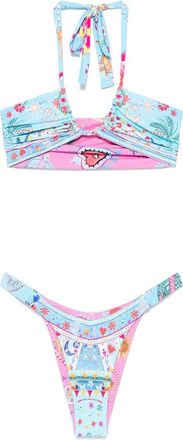 Camilla Bikini reversibile con stampa - Blu