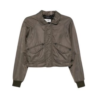 Maison Margiela Giacca Bomber Corta in Nylon - - Jackets - Donna - Grigio - S