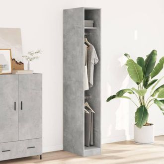 Berkfield Home Wardrobe Concrete Grey 30x50x200 cm Engineered Wood | Size: 30 x 50 x 200 cm
