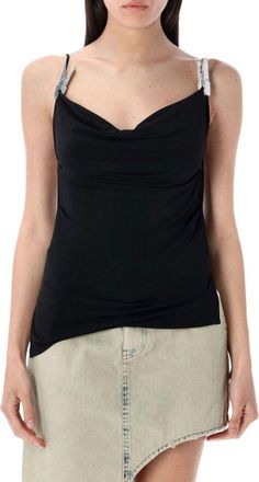 Coperni Cowl Neckline Black Tank Top