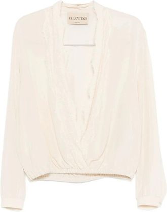 Valentino Blouses, female, Beige, Size: 2XS Top