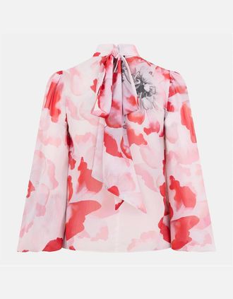 Ted Baker Womens Relaxed Fit Balloon Sleeve High Neck Blouse - Cream - Size: 6 2x