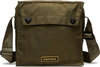Human Made heart-embellished military messenger bag - Green