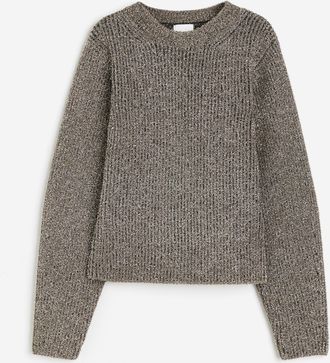 H&M Pullover in schimmerndem Rippstrick - Gold