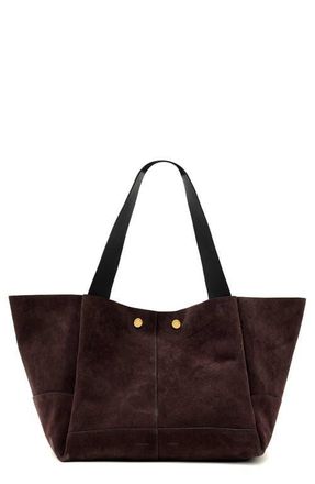 AllSaints Rosalie Suede Tote in Burnt Umber Red at Nordstrom