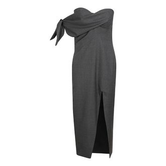 Givenchy Bow-Detail Wool Cocktail Dress - female - Givenchy - Party Dresses - Gray - S - Dresses