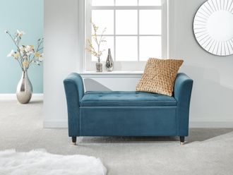 GFW Genoa Velvet Window Seat in Teal