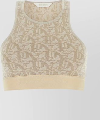 Palm Angels embroidered cropped racerback top