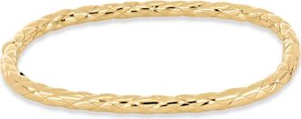 Bony Levy 14K Gold Woven Texture Oval Bangle Bracelet in 14K Yellow Gold at Nordstrom, Size 7