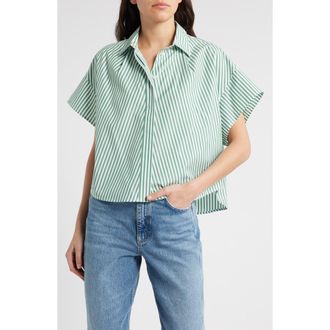 Rag & Bone Martha Stripe Poplin Shirt in Pinestripe at Nordstrom Rack, Size X-Large