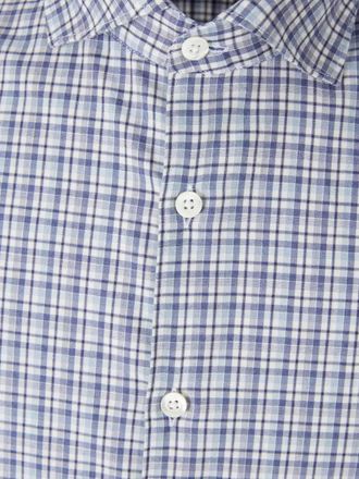 Canali checked button-fastening shirt - Blue