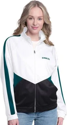G-III 4Her by Carl Banks Womens G-III 4Her by Carl Banks White/Midnight Green Philadelphia Eagles Rally Rhinestone Full-Zip Track Jacket at Nordstrom, Size Xx-Large