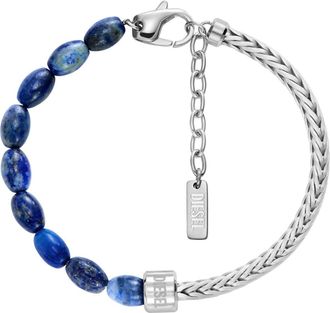Diesel Lapis Beaded Bracelet - Bracelets - Unisex - Silver