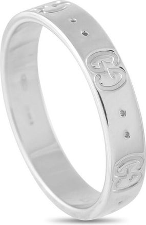 Gucci Pre-Owned Gucci Icon 18K White Gold Ring GU20 100925