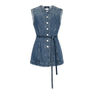 Sportmax Sportmax, Vests, female, Blue, Size: 2XS Denim Vest Dominio