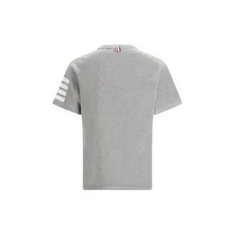 Thom Browne Striped Cotton T-Shirt - Gray