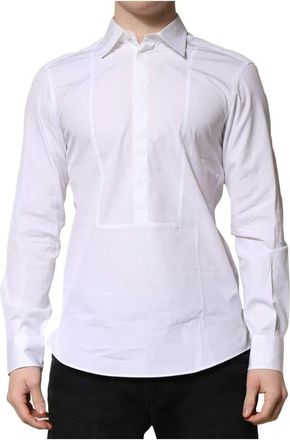 Dolce & Gabbana Heren, Overhemden, Wit, Maat: 4XS Katoen