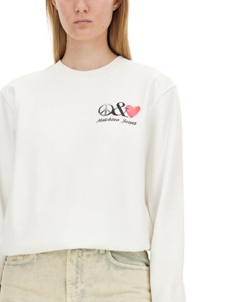 Moschino Logo Cotton Sweatshirt - White