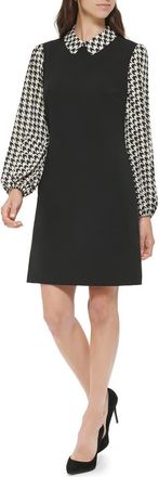 Tommy Hilfiger Twofer Long Sleeve Scuba Crepe Dress in Black/white Cap at Nordstrom Rack, Size 16