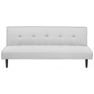 Beliani Beliani - Sof&aacute; Cama 3 Plazas Gris Claro Con Asiento Abotonado Click Clack Visby