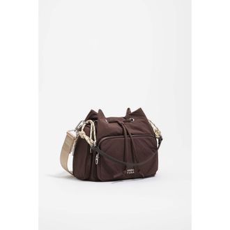 Bimba & Lola Nylon Structured Crossbody Bag in Dark Brown at Nordstrom