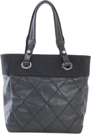 Chanel Pre-owned Vintage Tote Bag - Dames - Vintage Shopper - Zwart - ONE Size - Leer - Vintage