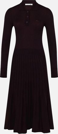 Lacoste Womens Long Sleeve Wool Polo Dress - Brown - Size: 10