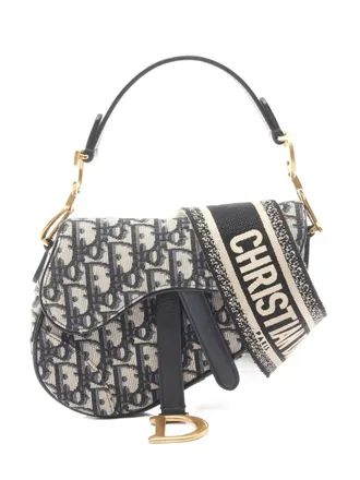 Dior 2010s mini Saddle tote bag - women - Fabric/Leather - One Size - Blue